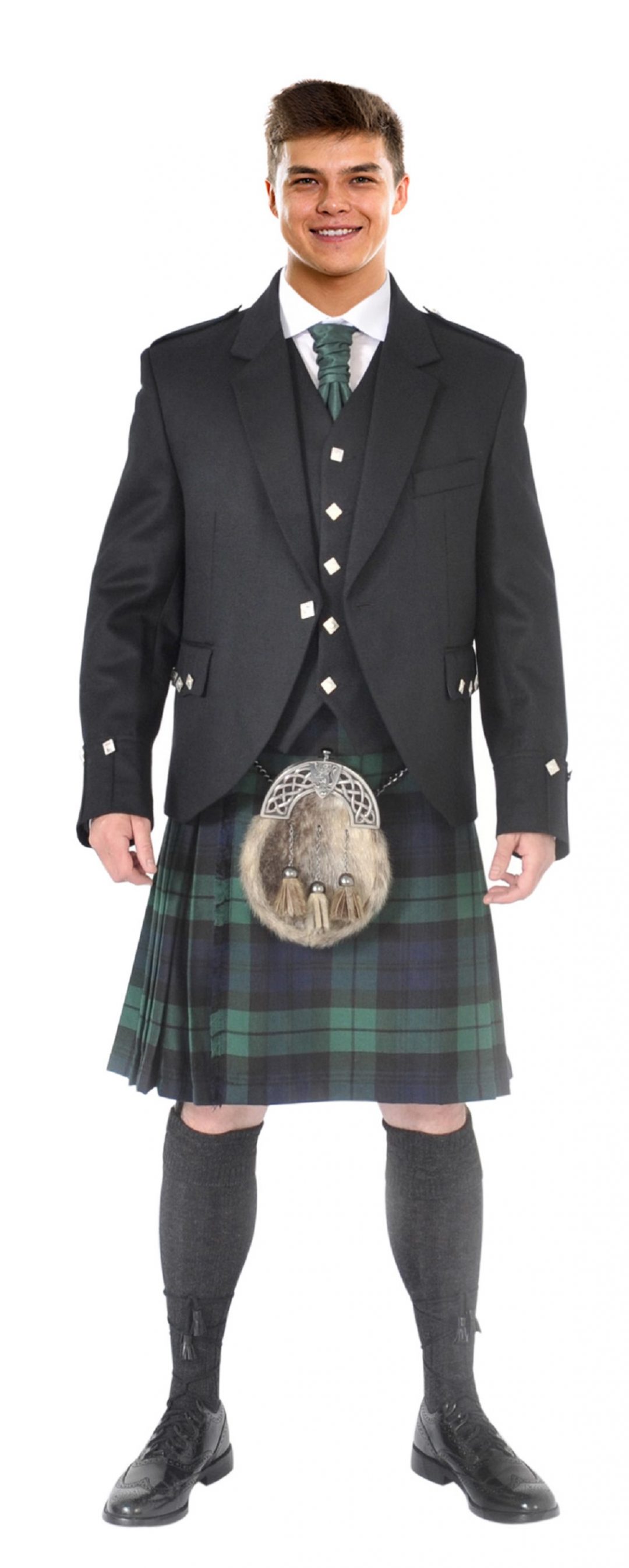 Goldene Kleeblatt-Kilt-Brosche | Schottischer Kilt-Laden